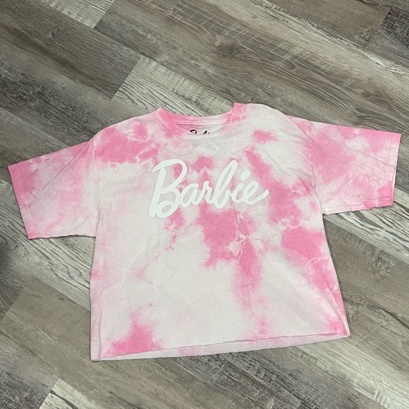 Barbie Pink Tie Dye Crop Shirt size L NWOT - Picture 1 of 4